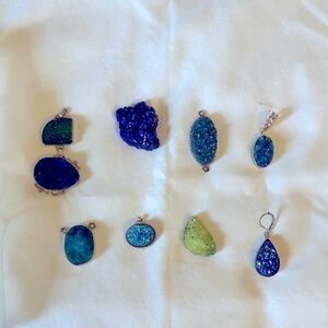 Assorted Druzy Blue and Green Stones